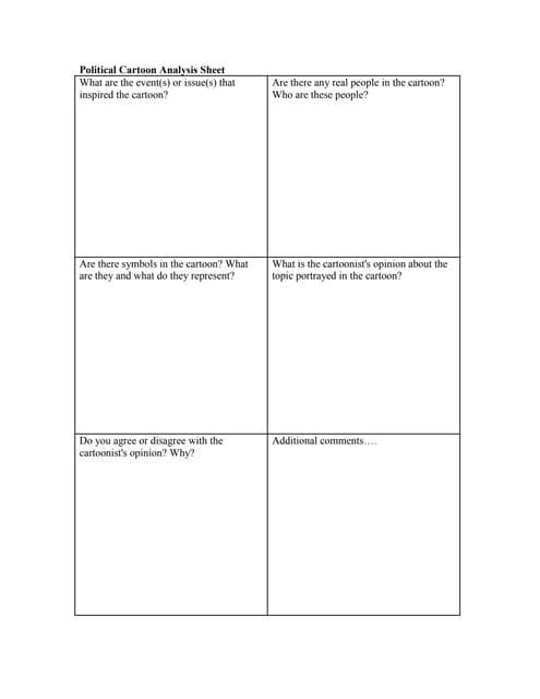 political cartoon worksheet