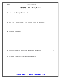 political party identification worksheet