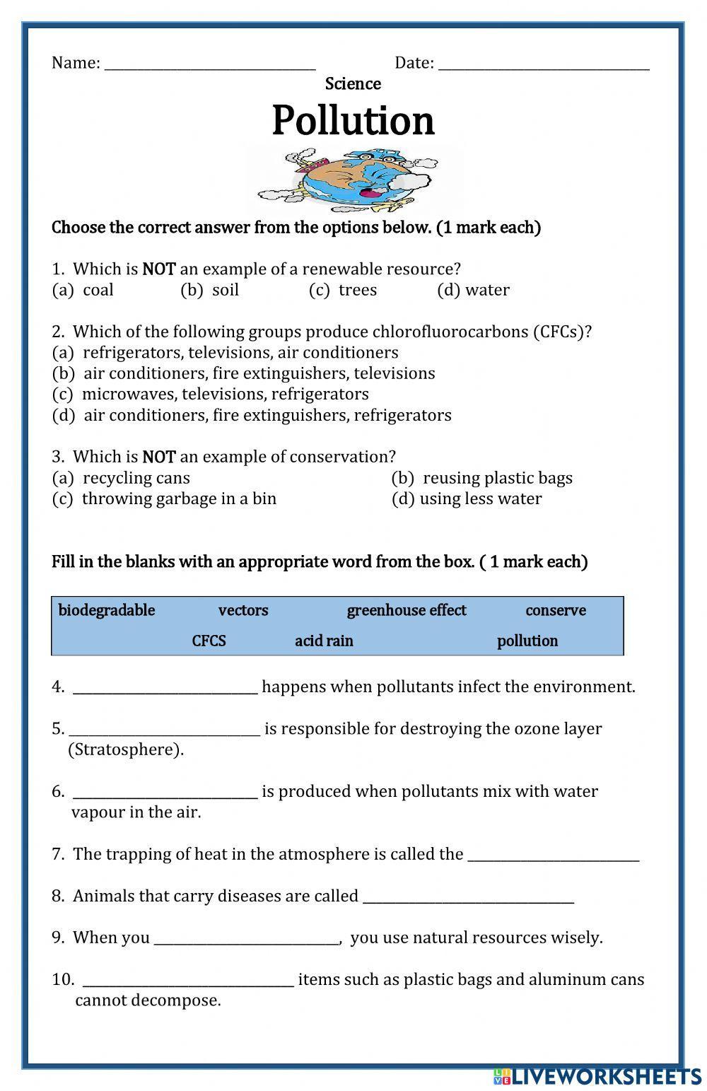 Nature Of Pollution STEM No Prep Worksheet 100 Editable Educational Nature Of Pollution STEM No Prep Worksheet 100 Editable Educational