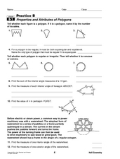 Properties and Attributes of Polygons Worksheet for 10th Grade ...