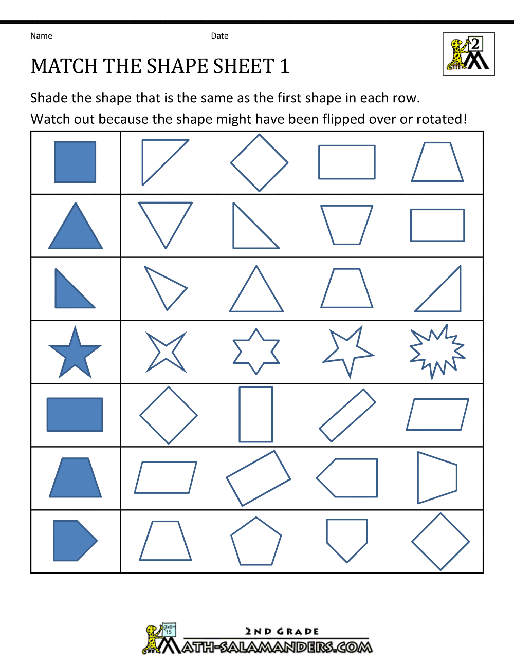 polygon worksheet 2nd grade