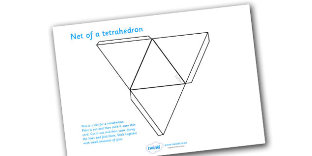 Tetrahedron Net Template | 3D Shapes | Twinkl Resources