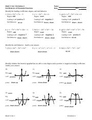 End Behavior Practice Worksheet 1.pdf - Math 3 Unit 3 Worksheet 1 ...