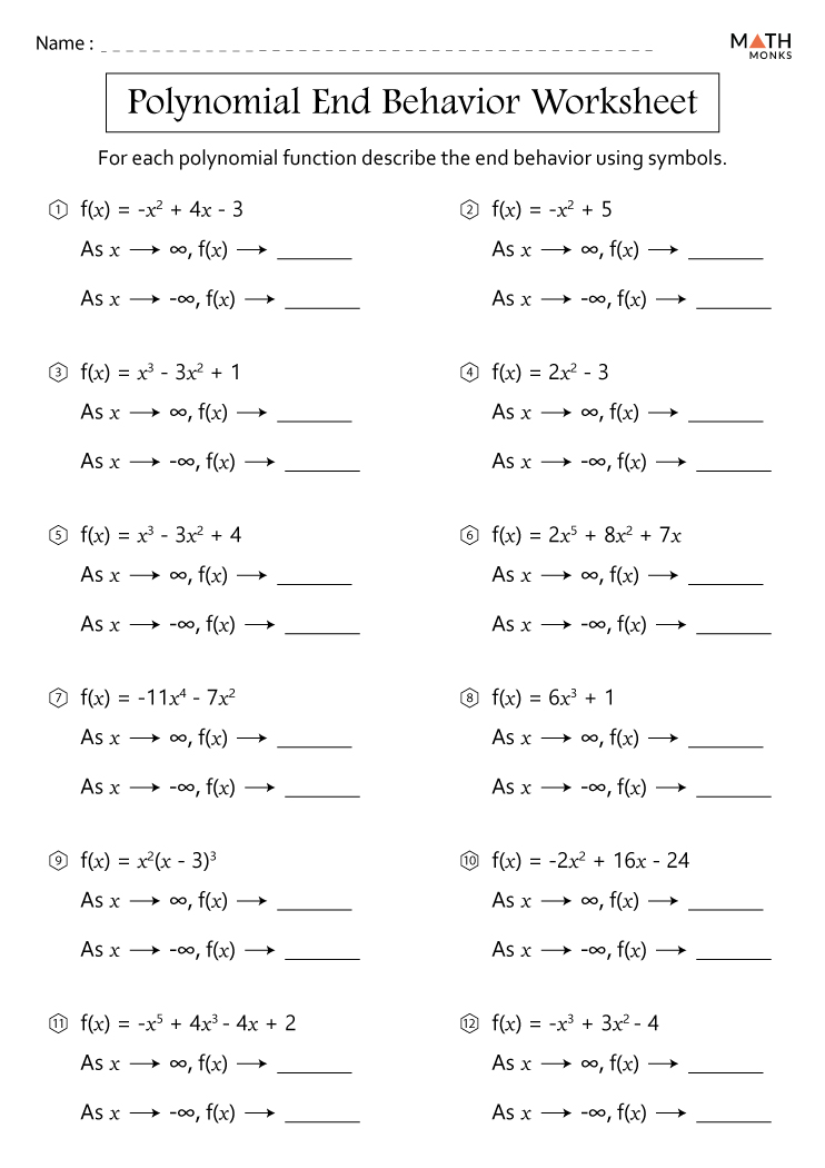 Graphing Polynomial Functions Worksheets with Answer Key - Worksheets ...
