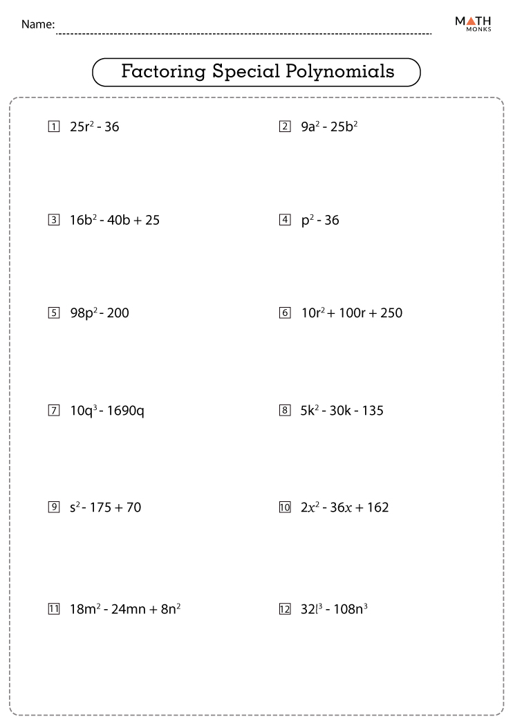 polynomials worksheet answers
