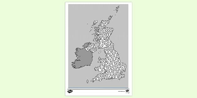FREE! - Map of UK Population Density Colouring Sheet