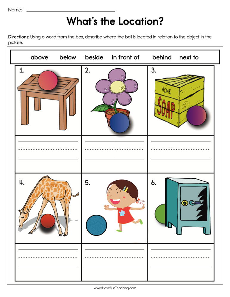 Whats the Location Worksheet  
