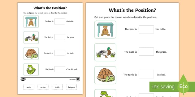 Preposition Of Place Worksheet Cut And Stick Activity Worksheets 