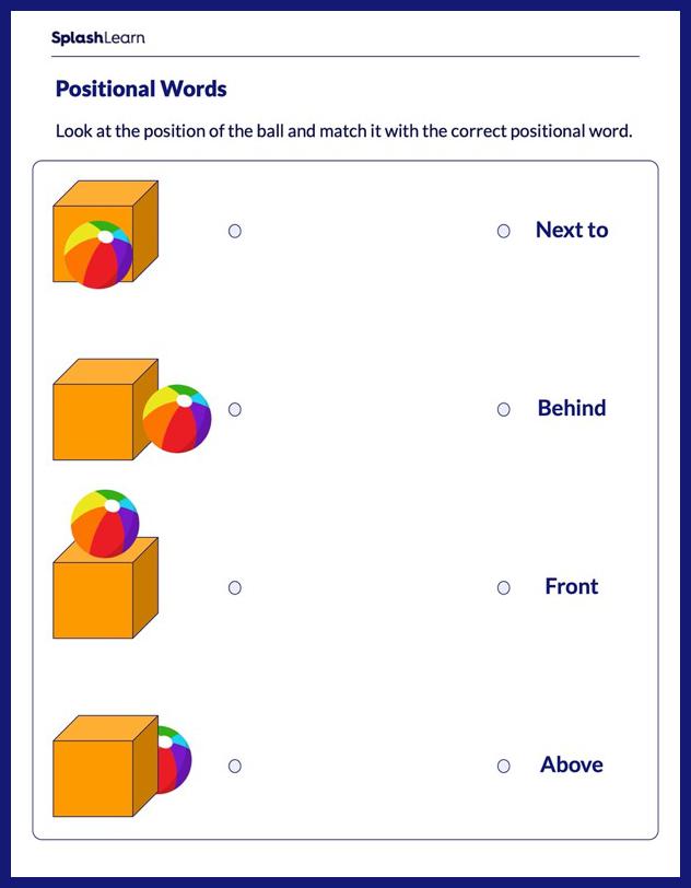 Identify the Position of the Ball - Math Worksheets - SplashLearn