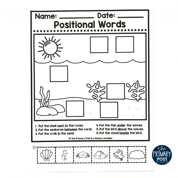 Positional Words FREEBIE - The Primary Post
