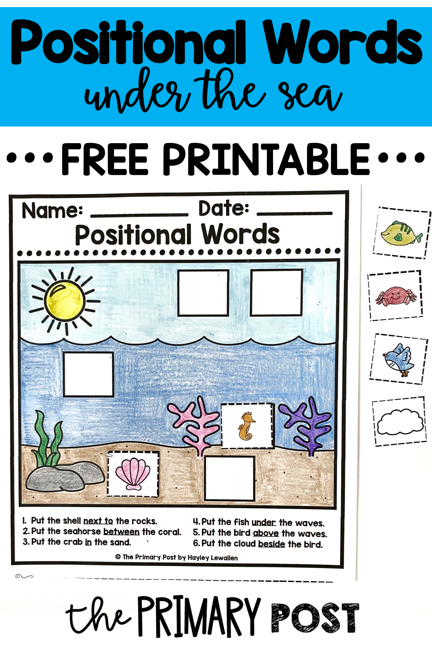 Positional Words FREEBIE - The Primary Post