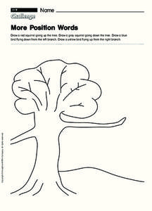More Position Words Worksheet for Kindergarten - 1st Grade ...
