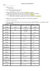 charges of ions worksheet.pdf - Charges of Ions Worksheet Name 1 ...
