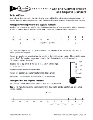 positive and negative numbers worksheet