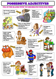 Possessive Adjectives ESL Printable Worksheets and Exercises
