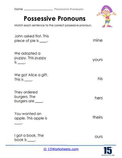 possessive adjectives worksheet