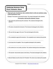 possessive noun worksheet middle school