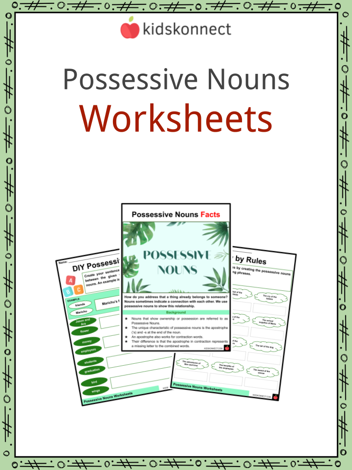 possessive nouns printable worksheet