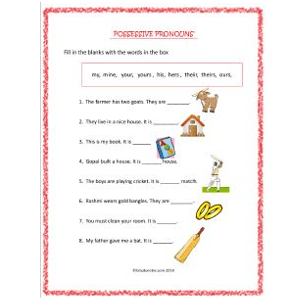 English Possessive Pronouns Worksheet 2 Grade 2