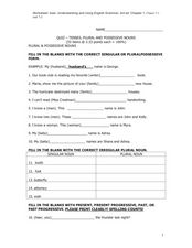 possessive nouns worksheet middle school