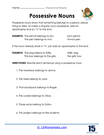 Possessive Nouns Worksheets - 15 Worksheets Library