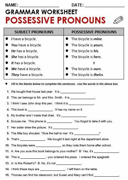 POSSESSIVES. Interactive worksheet | TopWorksheets