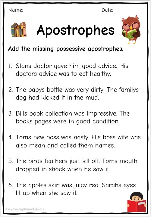 possessive worksheet