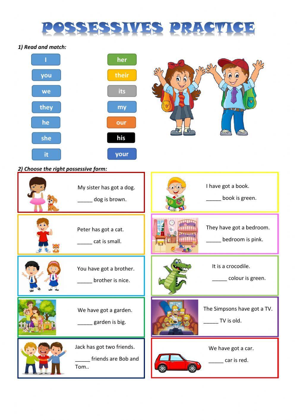 Pdf online worksheet: Possessives  