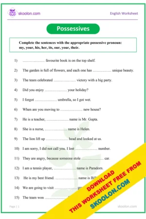 Possessive Worksheet Archives - skoolon.com