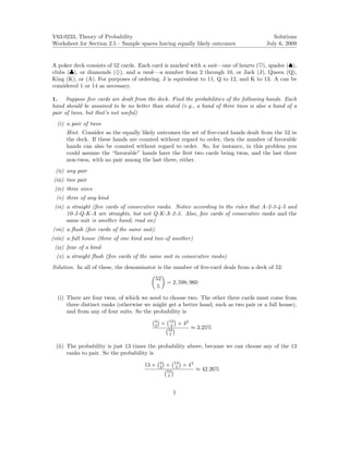 possible outcomes worksheet