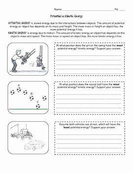 Potential And Kinetic Energy Worksheet Luxury Potential Kinetic ...