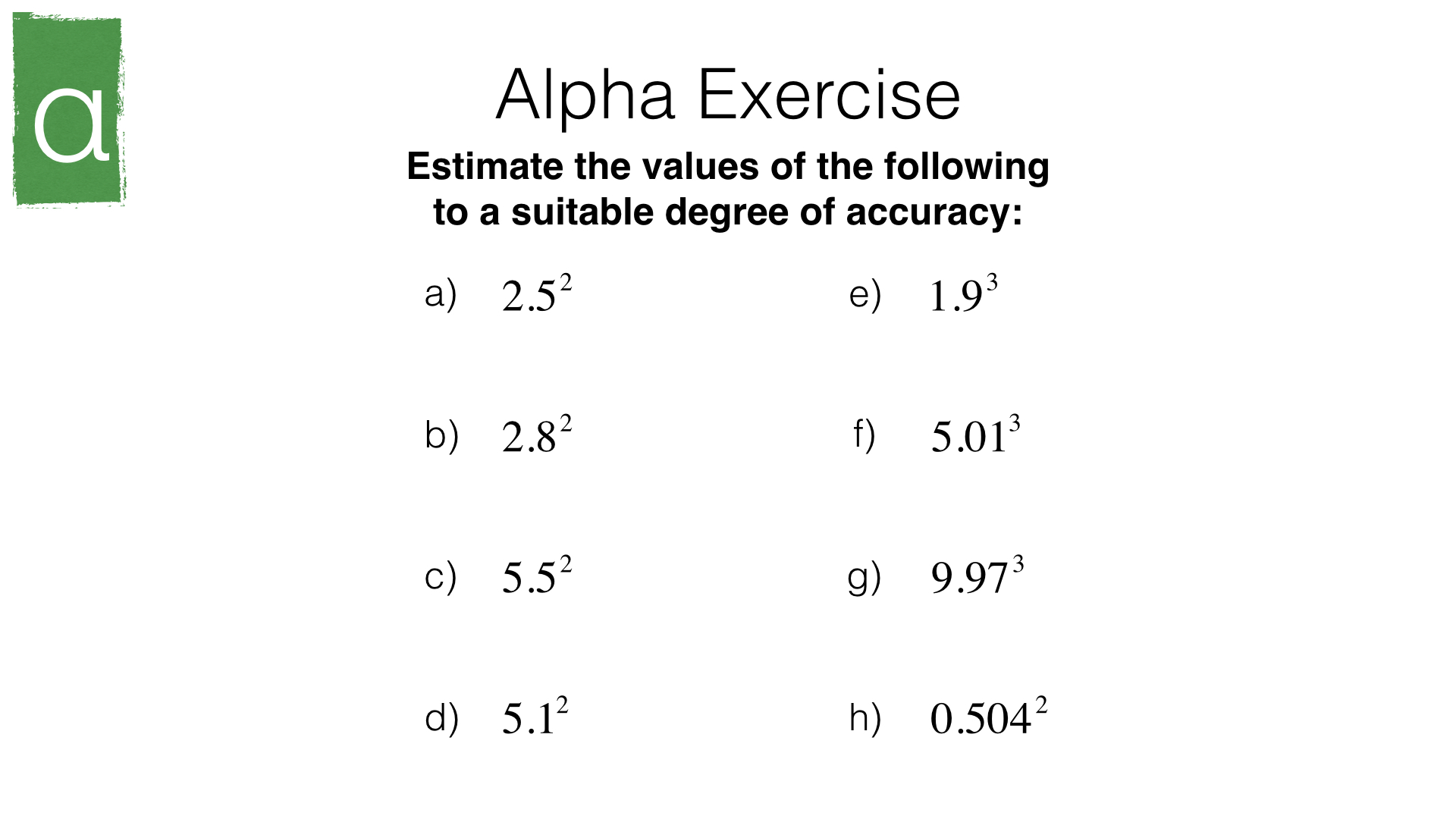 N6b - Estimating powers and roots - BossMaths.com