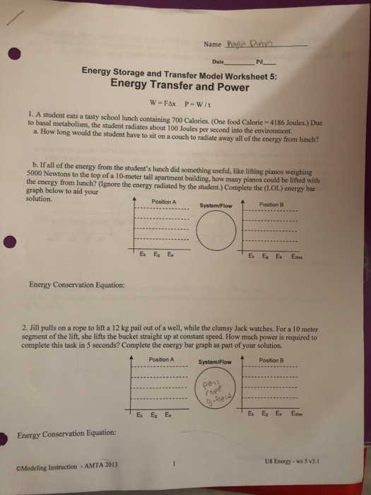 power in flowing energy worksheet answers