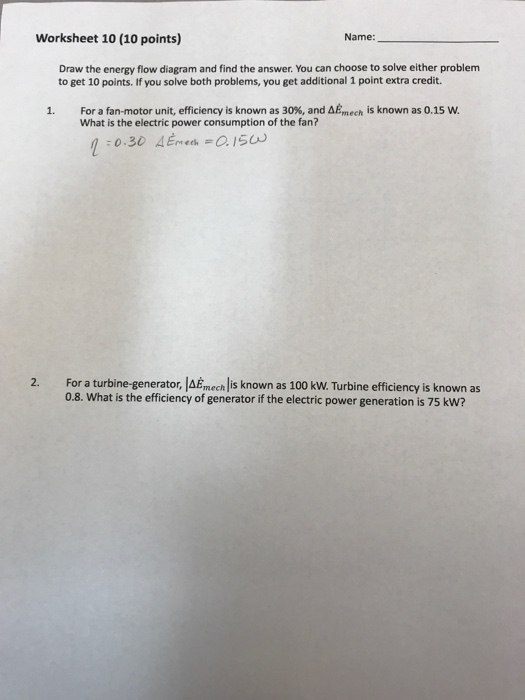 power in flowing energy worksheet answers