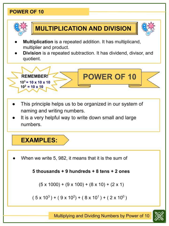 power of 10 worksheet 5th grade