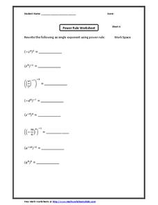 power to a power exponents worksheet