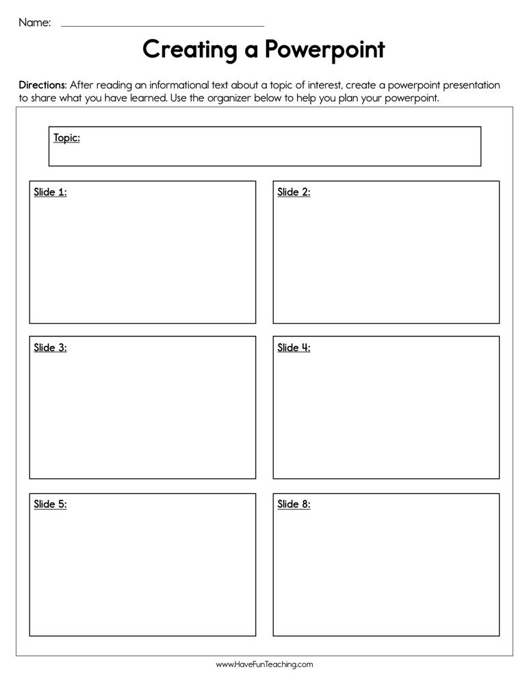 Creating a Powerpoint Worksheet  