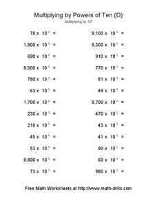 powers of 10 worksheet