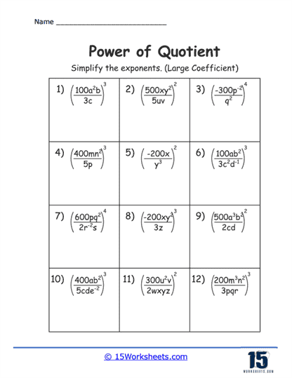powers of i worksheet answers