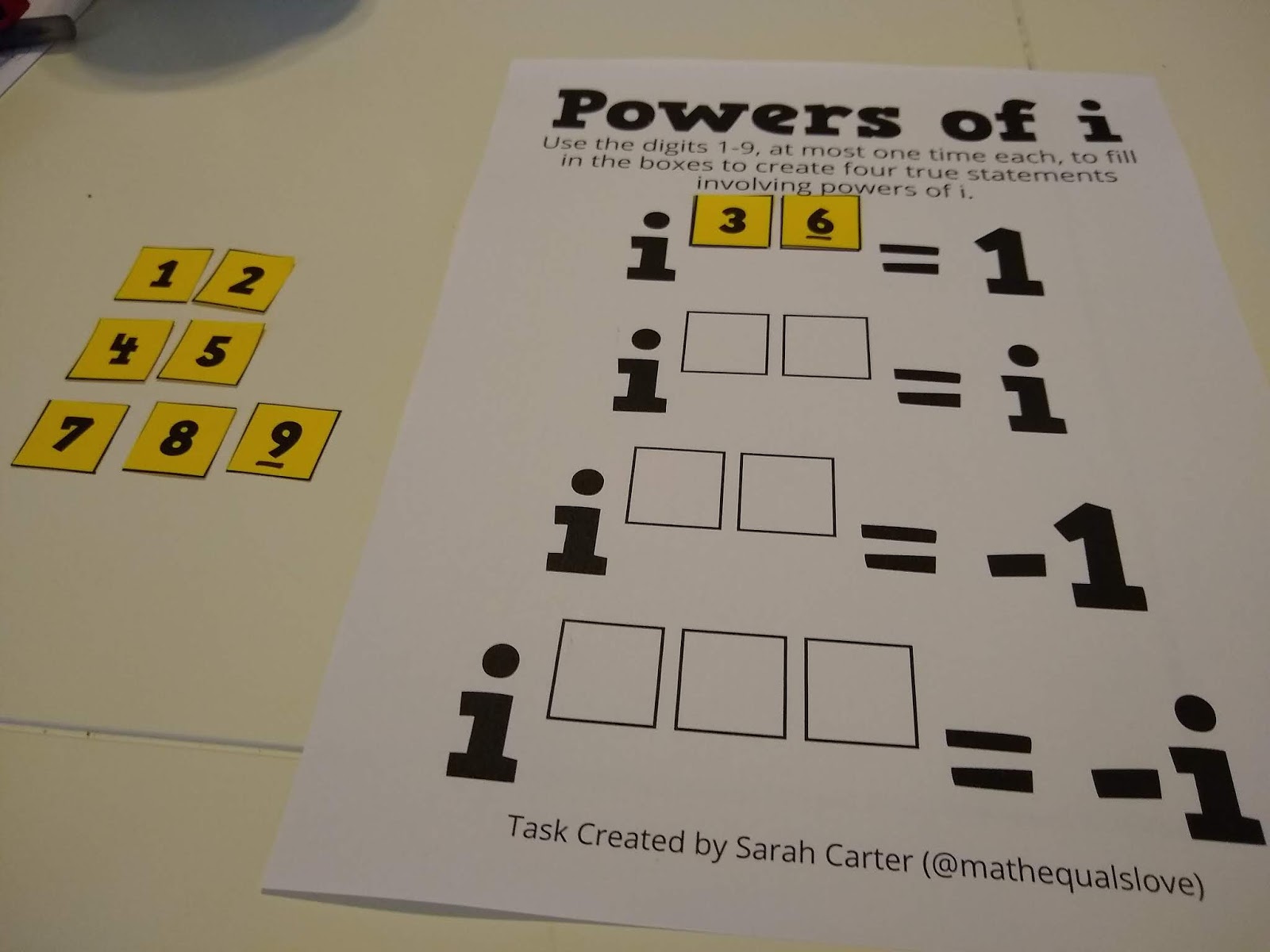 powers of i worksheet answers