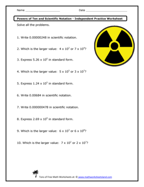 powers of ten worksheet with answers