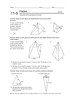 practice 11 5 volumes of pyramids and cones worksheet answers