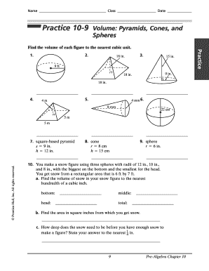practice 11 5 volumes of pyramids and cones worksheet answers