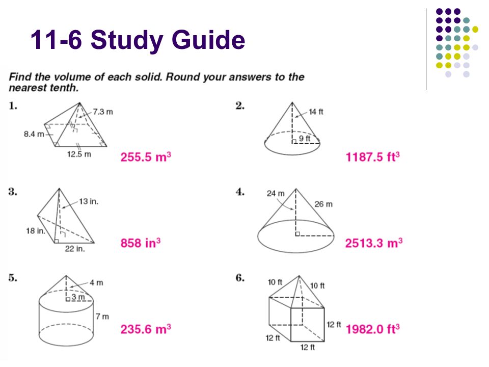 Free practice 11 5 volumes of pyramids and cones worksheet answers