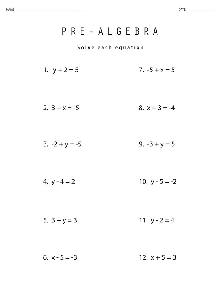Math Problems Online | Algebra worksheets, Pre algebra worksheets ...