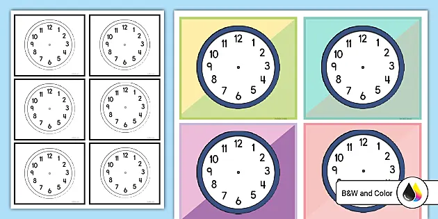 Blank Clock Faces (No Hands) for Time Practice | Twinkl USA