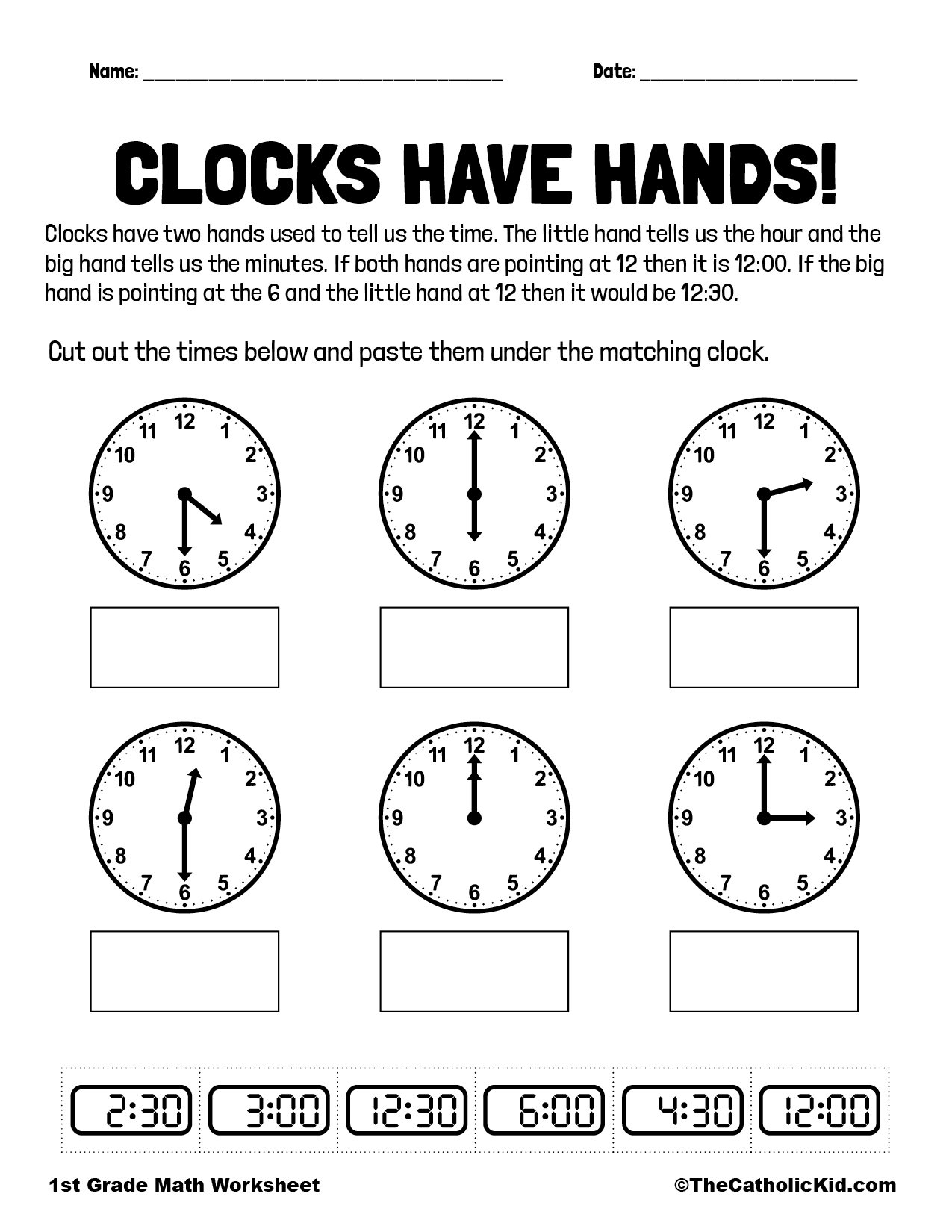 Time &  Clock Catholic Themed Worksheets - TheCatholicKid.com
