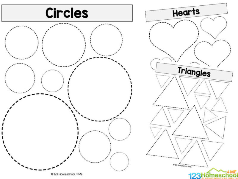 Scissor Cutting Practice Shape Worksheets