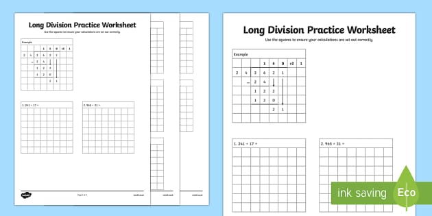 Long Division with Remainders (teacher made) 