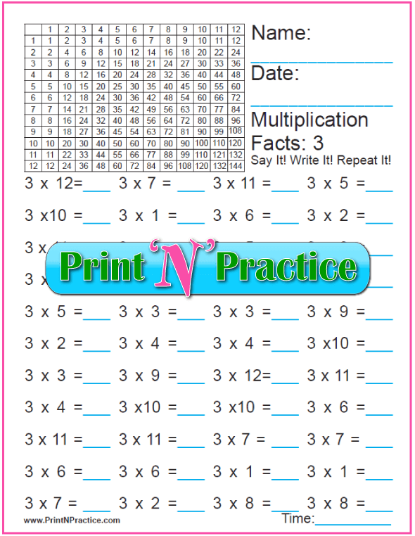 70+ Fun Multiplication Worksheets ⭐ Charts, Flash Cards